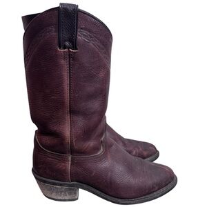 Men’s Dark Brown Leather Cowboy Boots - Size 8.5